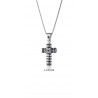 Collana Uomo Ananda925 A-CD124B In Argento Con Croce Con Elementi Antracite