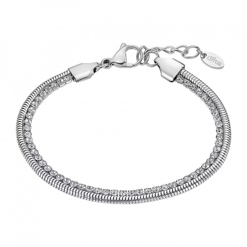 Bracciale Donna Tennis Lotus Style LS2576/2/1 In Acciaio A Doppio Filo