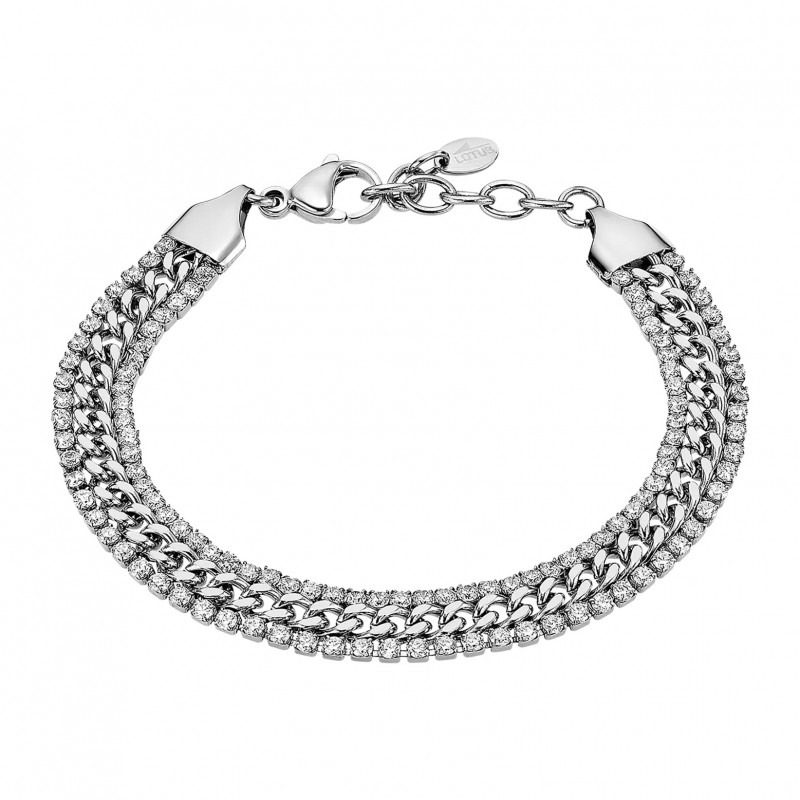 Bracciale Tennis Donna Lotus Style LS2569/2/1 In Acciaio A Doppio Filo