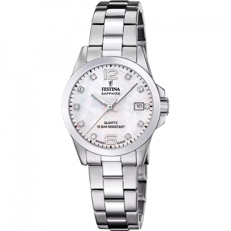 Orologio Donna Festina F20049/7 In Acciaio Con Quadrante Bianco Madreperla