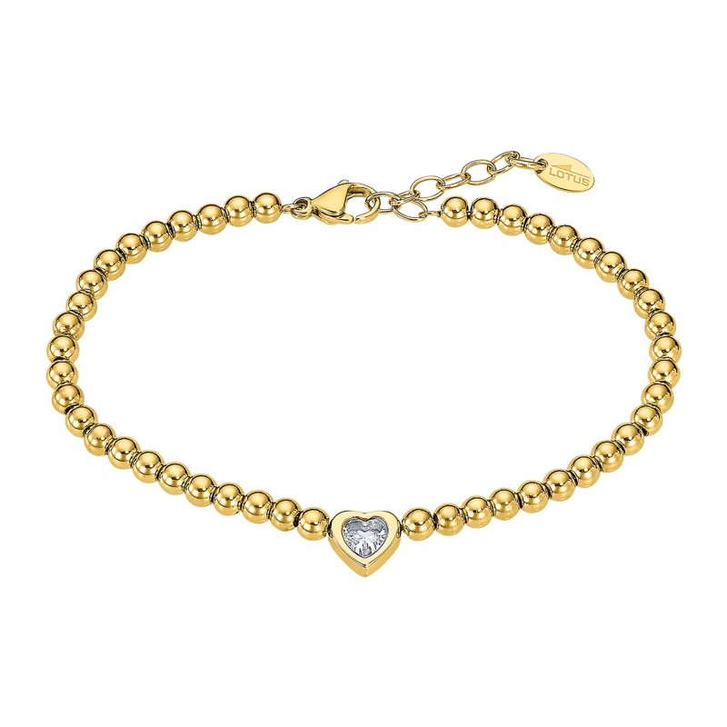 Bracciale Donna Lotus Style LS2559/2/2 In Acciaio Dorato Con Zircone A Cuore