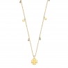 Collana Donna Lotus Style LS2601/1/2 In Acciaio Dorato Con Quadrifogli E Strass