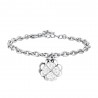 Bracciale Donna Luca Barra BK2669 In Acciaio Con Pendente Quadrifoglio Girevole