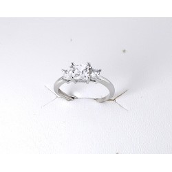 Anello Donna Gioja Argento CAN65 T Tipo Trilogy Con Zirconi Quadrati