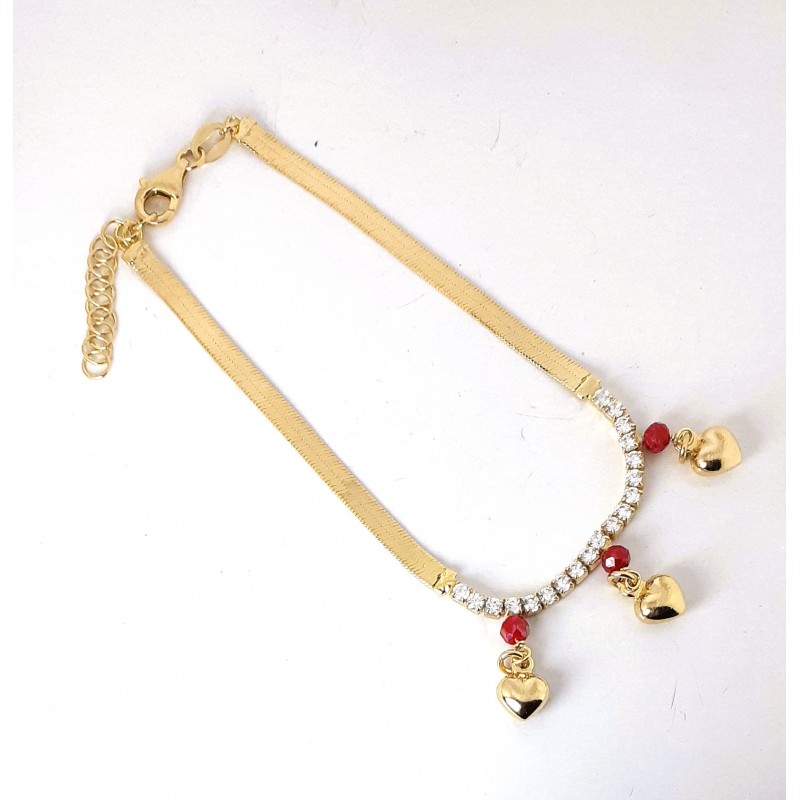 Bracciale Donna Gioja Argento CCD54 D In Argento Dorato Con Cuori