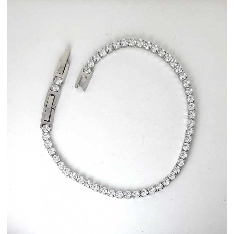 Bracciale Tennis Uomo Ananda Steel And Co AXBR02 TB In Acciaio Con Zirconi