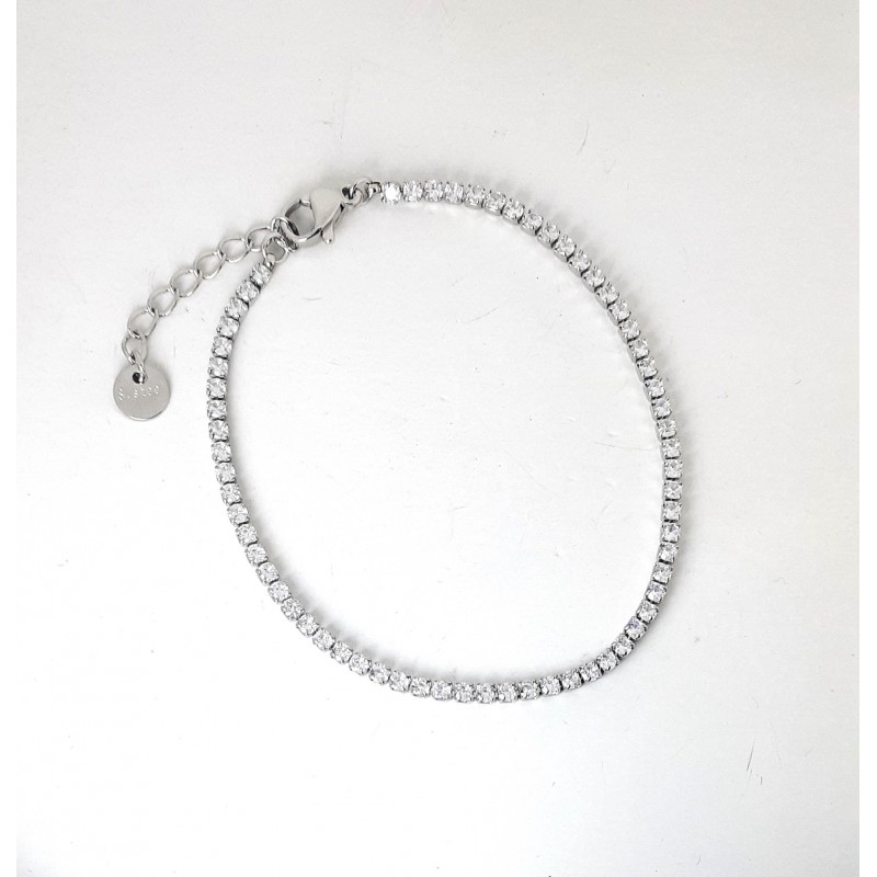 Bracciale Tennis Unisex Ananda Steel And Co AXBR22 TT In Acciaio Con Zirconi Trasparenti