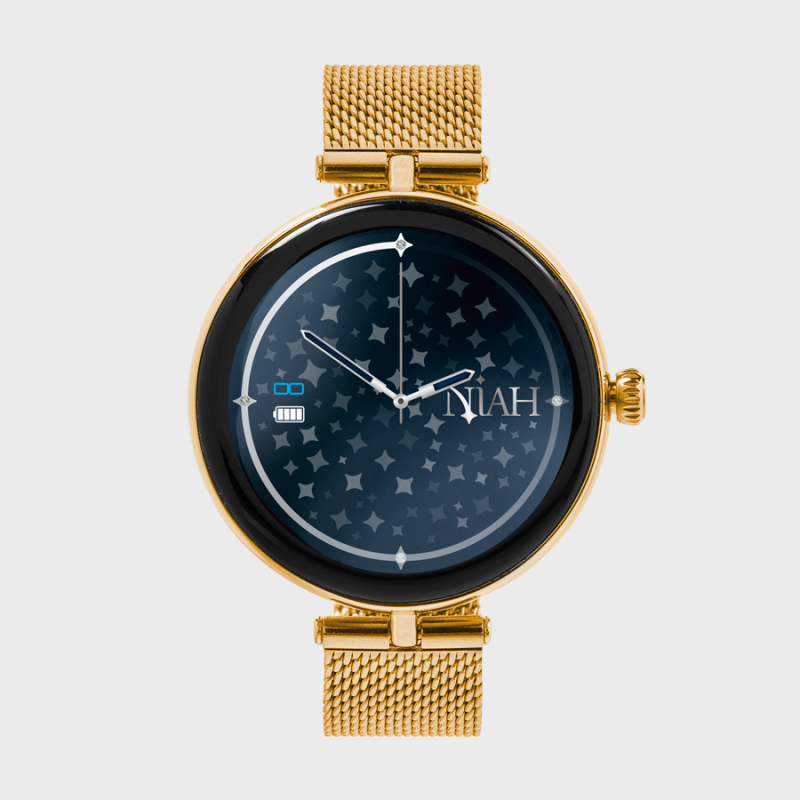 Smartwatch Donna Niah Lyra NH-LYRA-M1GD Con Cinturino Acciaio Dorato Maglia Milanese