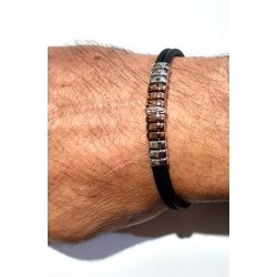 Bracciale Uomo Passavinti BR3012 In Caucciù Con Chiusura Ed Elementi In Acciaio