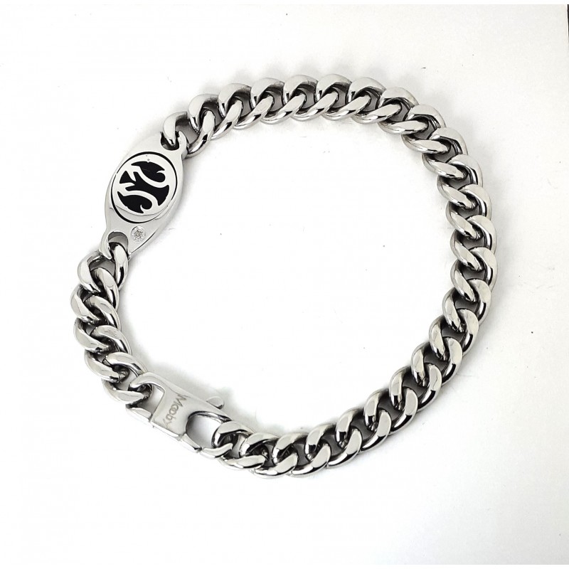 Bracciale Uomo Mooby TB286 In Acciaio A Catena Con Inserto Con Zircone