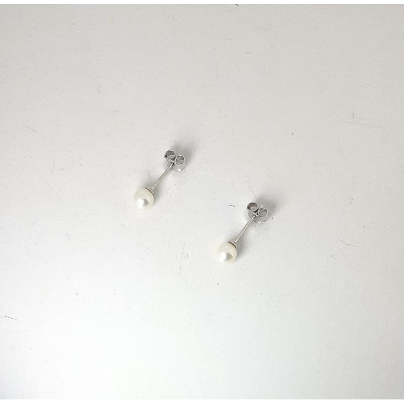 Orecchini Donna Con Perle Kioto OR4-4,5/9KT In Oro Bianco 9 Carati