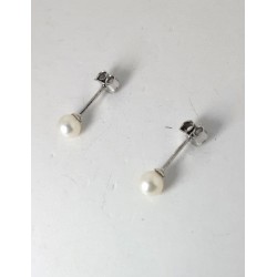 Orecchini Donna Con Perle Kioto OR4-4,5/9KT In Oro Bianco 9 Carati
