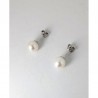 Orecchini Donna Kioto OR6,5-7/9KT In Oro Bianco 9 Carati Con Perle Bianche