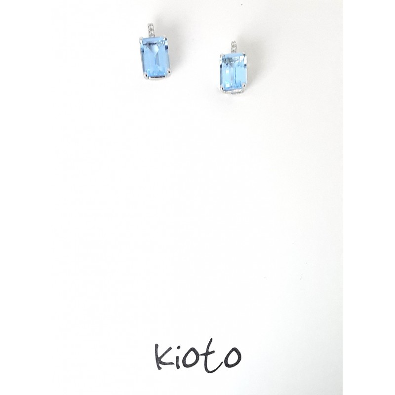 Orecchini Donna Kioto OR9KT-3P/2Q In Oro Bianco 9 Carati Con Topazio E Diamanti