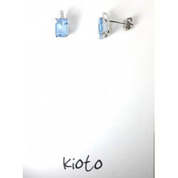 Orecchini Donna Kioto OR9KT-3P/2Q In Oro Bianco 9 Carati Con Topazio E Diamanti