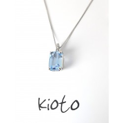 Collana Donna Kioto CIO9KT-3P/2Q In Oro Bianco 9 Carati Con Topazio E Diamanti
