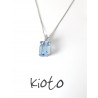 Collana Donna Kioto CIO9KT-3P/2Q In Oro Bianco 9 Carati Con Topazio E Diamanti