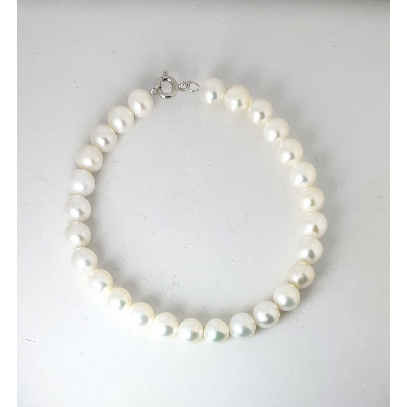 Bracciale Donna Kioto BR6.5-7/9KT In Perle Coltivate Con Chiusura Oro Bianco 9 Carati
