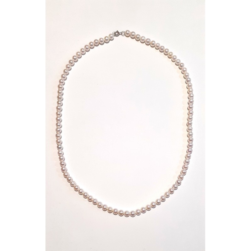 Collana Donna Kioto COL5.5-6/9KT 1 In Perle Con Chiusura Oro Bianco 9 Carati