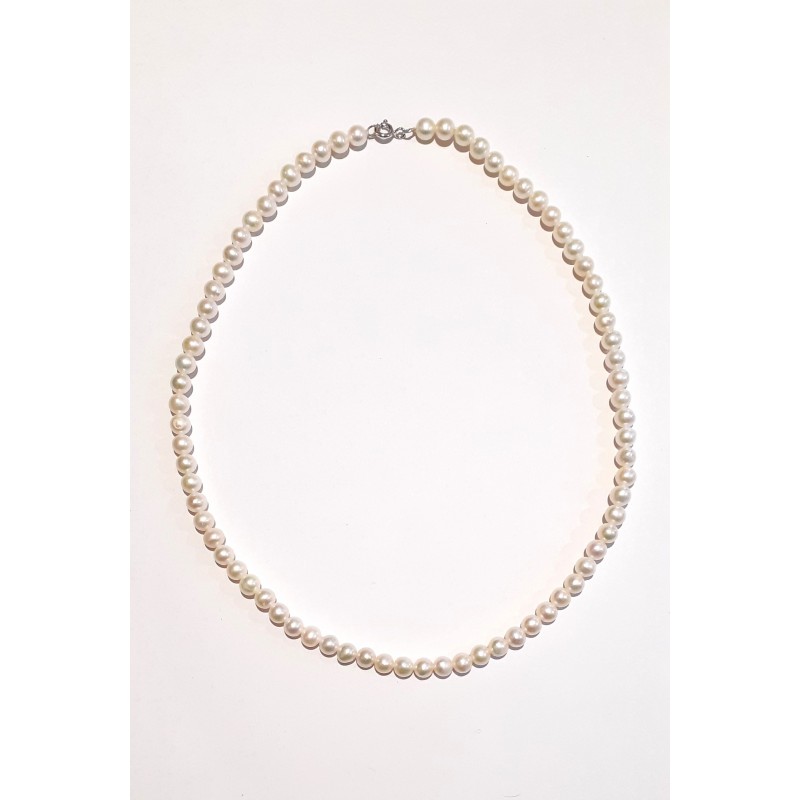 Collana Donna Kioto COL5.5/9KT In Perle Con Chiusura Oro Bianco 9 Carati