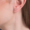 Mono Orecchino Donna Luca Barra OK1505 Pendente In Acciaio Dorato Con Zircone