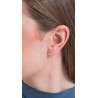 Mono Orecchino Donna Luca Barra OK1505 Pendente In Acciaio Dorato Con Zircone