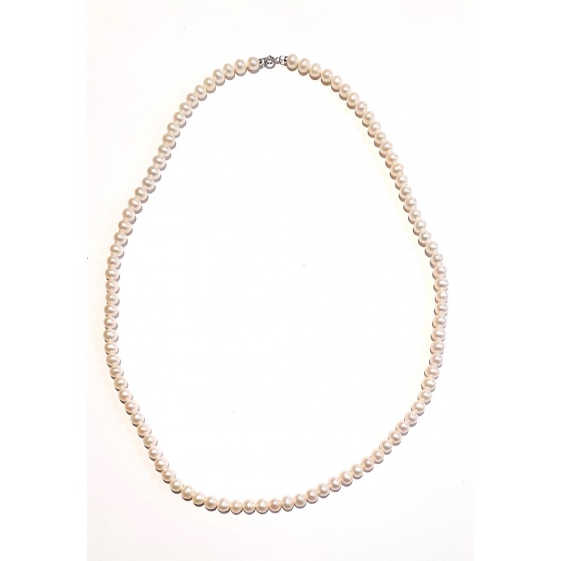 Collana Donna MIKIKO MFC500O4FCBI050L In Perle Con Chiusura Oro Bianco 18 K