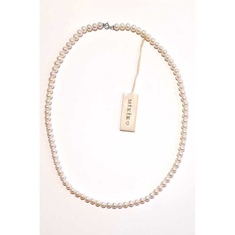 Collana Donna MIKIKO MFC500O4FCBI055L In Perle Con Chiusura Oro Bianco 18K