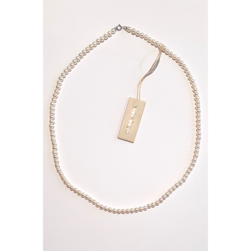 Collana Donna MIKIKO MFC450O4FCBI040L In Perle Con Chiusura Oro Bianco 18 K