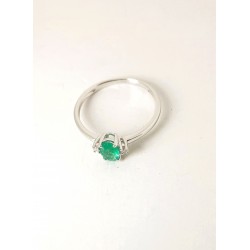 Anello Donna MIKIKO MA5072O4SMN035 In Oro Bianco Con Smeraldo E Diamanti