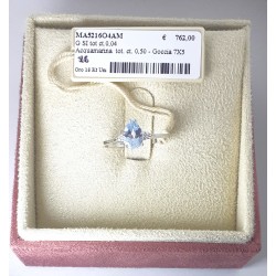 Anello Donna MIKIKO MA5216O4AM In Oro Bianco Con Acquamarina A Goccia E Diamanti