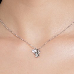 Collana Donna Luca Barra CK2170 In Acciaio Con Angelo E Zircone