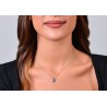 Collana Donna Luca Barra CK2056 In Acciaio Con Quadrifoglio E Cristallo