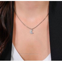 Collana Donna Luca Barra CK2050 In Acciaio Con Luna E Strass