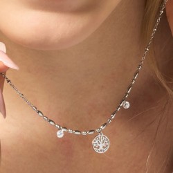 Collana Donna Luca Barra CK2221 In Acciaio Con Albero Della Vita