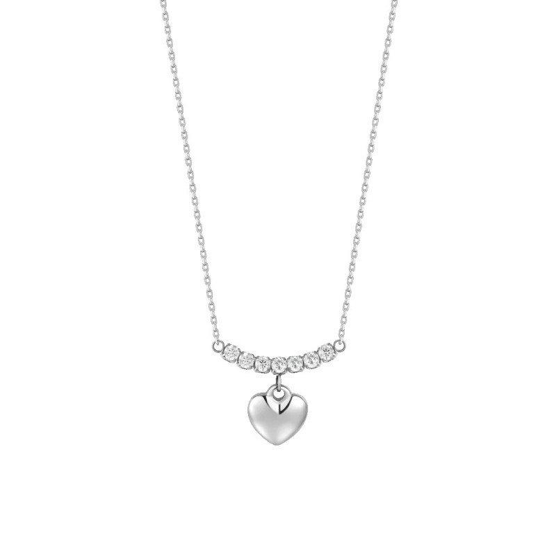 Collana Donna Luca Barra CK2211 In Acciaio Con Cuore E Zirconi