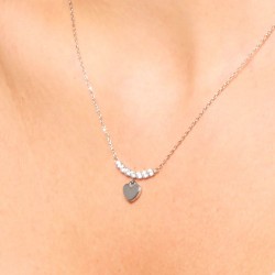 Collana Donna Luca Barra CK2211 In Acciaio Con Cuore E Zirconi
