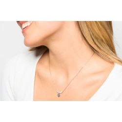 Collana Donna Luca Barra CK2211 In Acciaio Con Cuore E Zirconi