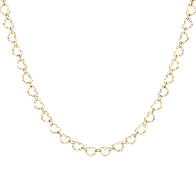 Collana Donna Luca Barra CK2240 In Acciaio Dorato Maglie A Cuore