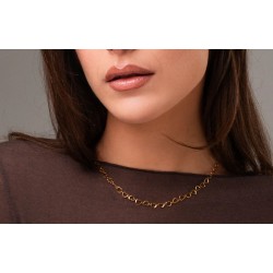 Collana Donna Luca Barra CK2240 In Acciaio Dorato Maglie A Cuore