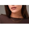 Collana Donna Luca Barra CK2240 In Acciaio Dorato Maglie A Cuore