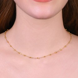 Collana Donna Luca Barra CK2112 In Acciaio Dorato Con Sfere
