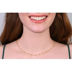 Collana Donna Luca Barra CK2112 In Acciaio Dorato Con Sfere