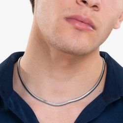 Collana Unisex Luca Barra CK2120 In Acciaio Maglia Snake