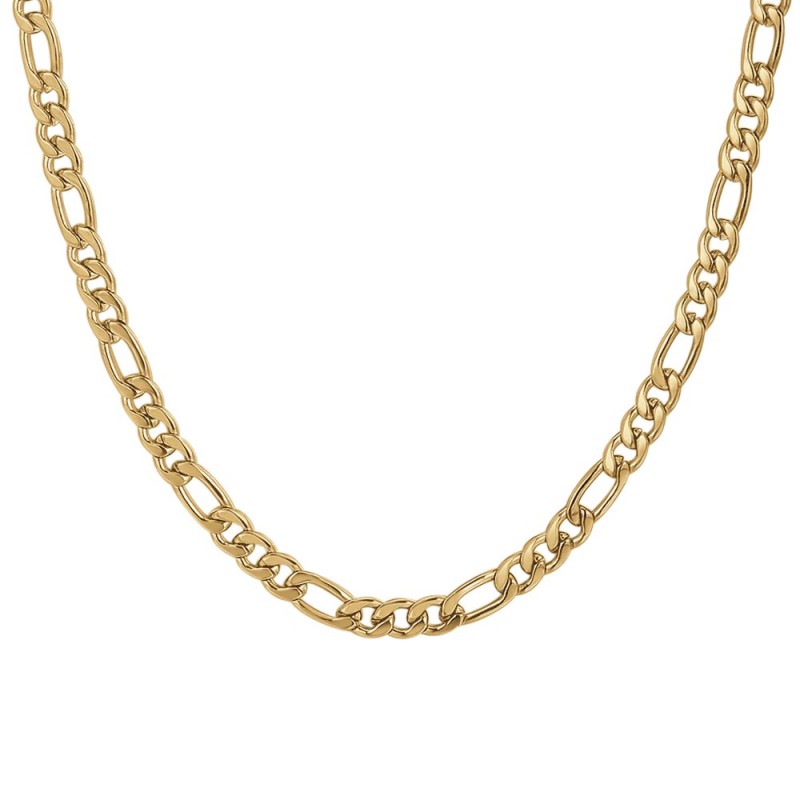 Collana Uomo Luca Barra CL354 In Acciaio Dorato Maglia 3 + 1