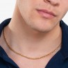 Collana Uomo Luca Barra CL354 In Acciaio Dorato Maglia 3 + 1