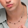 Collana Uomo Luca Barra CL374 In Acciaio Con Elementi Neri