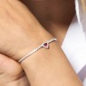 Bracciale Tennis Donna Luca Barra BK2929 Con Zircone Rosso A Cuore