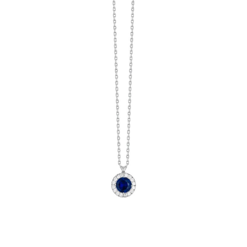 Collana Donna Luca Barra CK2228 In Acciaio Con Zircone Blu