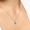 Collana Donna Luca Barra CK2228 In Acciaio Con Zircone Blu
